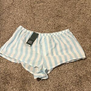 Wild Fable White and Blue Striped Pajama Shorts